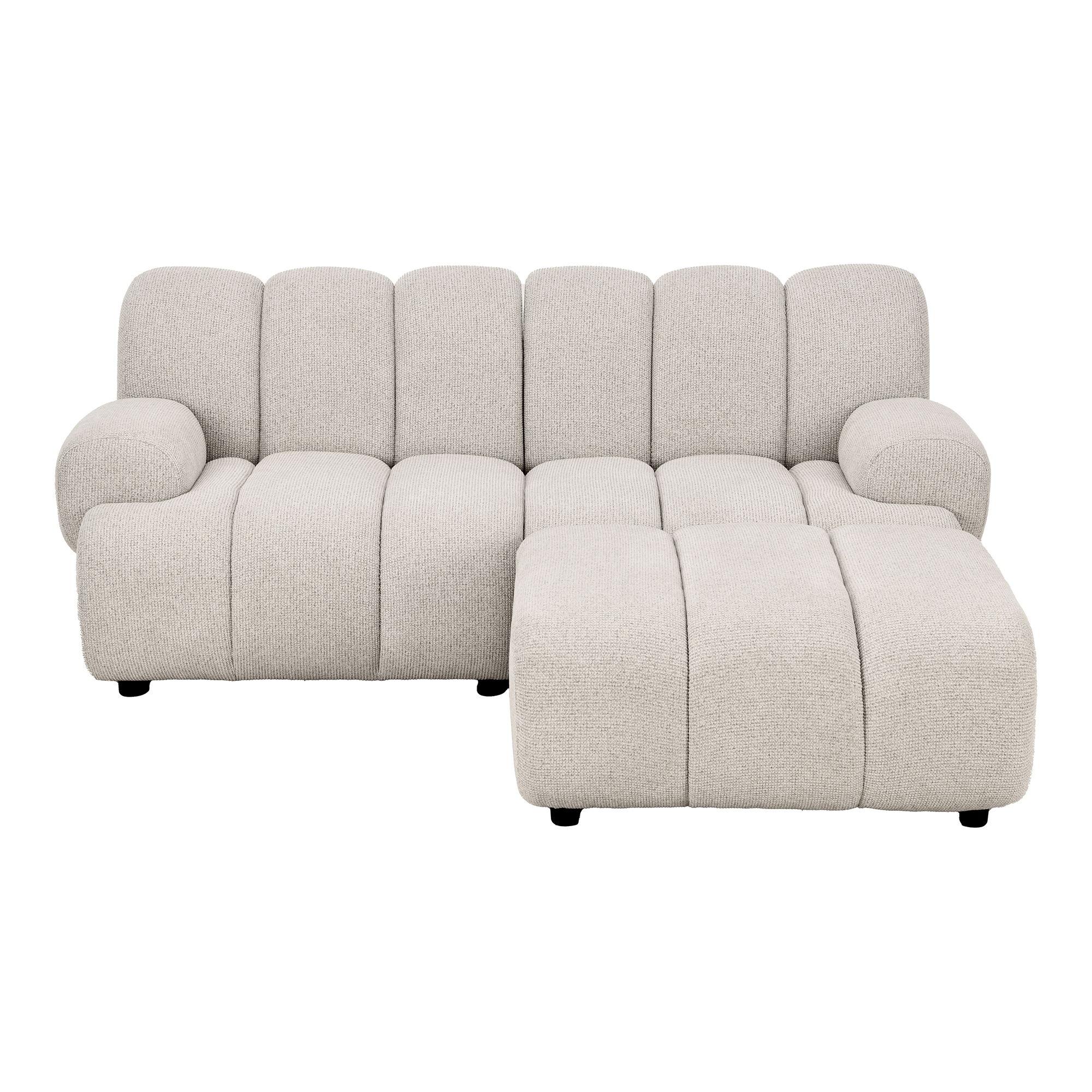 Sandfarvet Taza 2,5 personers modulsofa med chaiselong